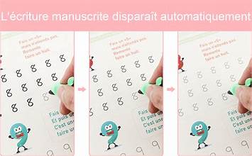 Livre d'apprentissage à l'écriture réutilisable pour enfants